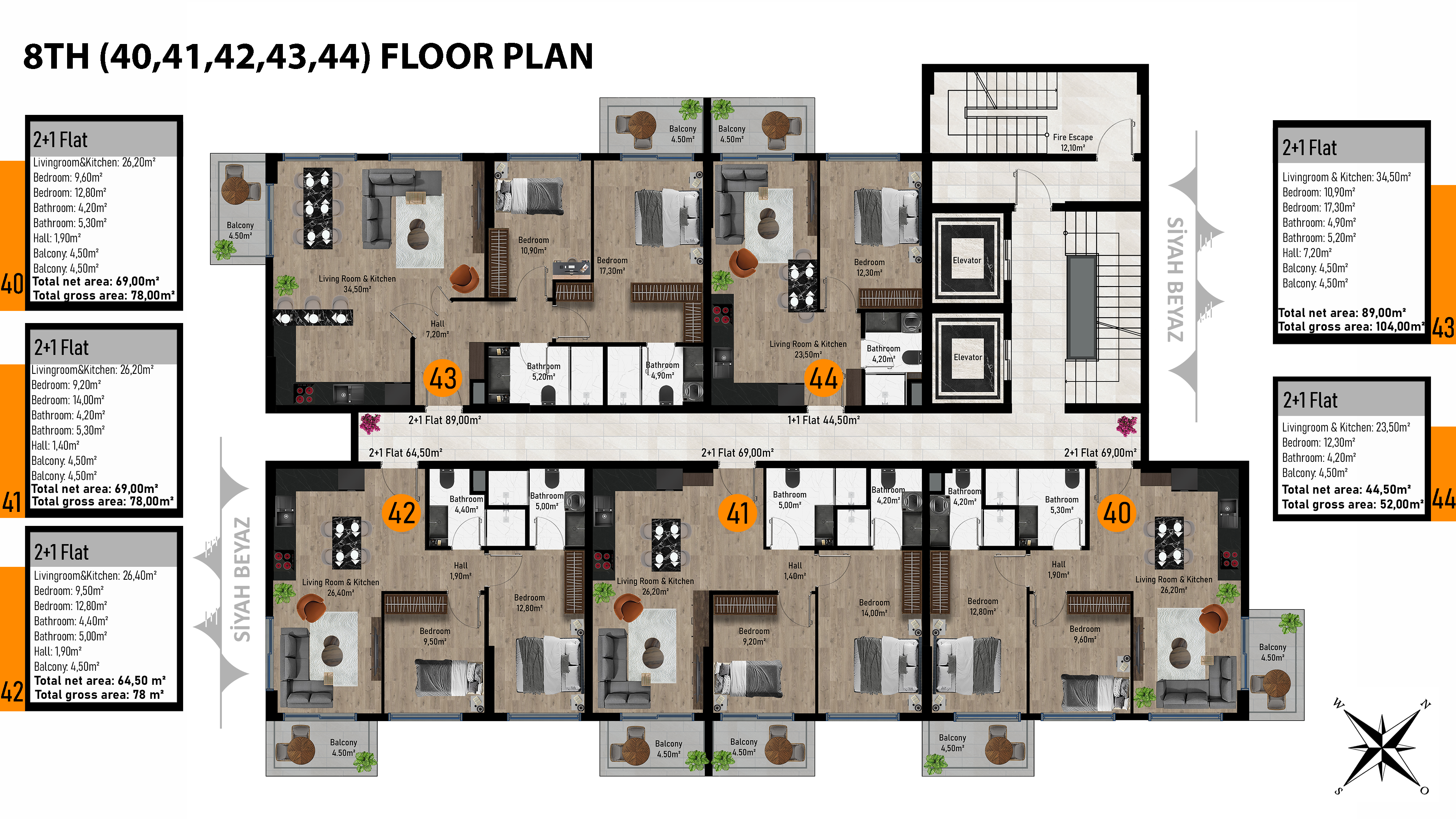 8.kat planı